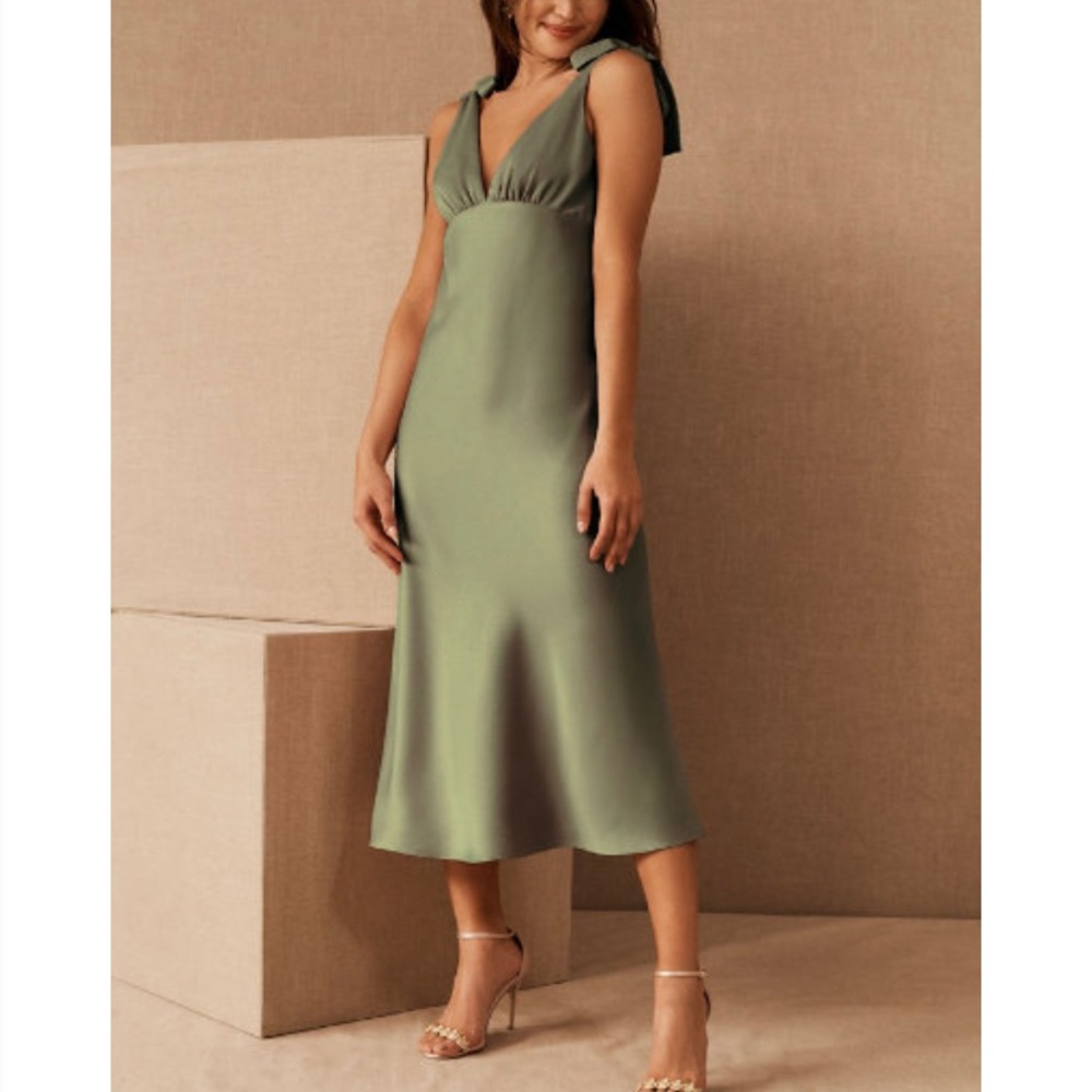 NWT BHLDN Hudson Satin Charmeuse Dress Moss, size 12